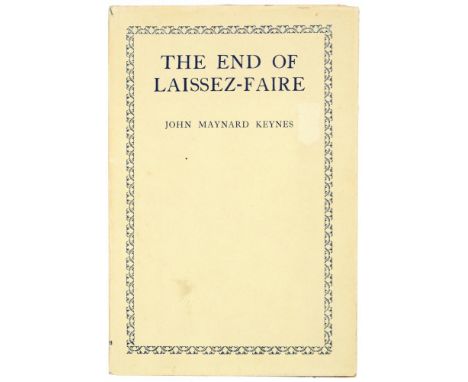 KEYNES, JOHN MAYNARDTHE END OF LAISSEZ-FAIRE London, Hogarth Press, 1926. First edition, 8vo, a fine copy in the original gre