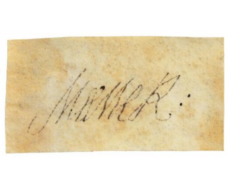 WILLIAM III (1650-1702) AND MARY II (1662-1694) PIECES SIGNED AS KING AND QUEEN  WILLIAM R AND MARY R: on parchment 5.4 x 9.2