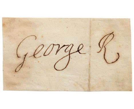 GEORGE I (1660-1727) AND HENRY ST JOHN, 1ST VISCOUNT BOLINGBROKE (1678-1751) TWO PIECES SIGNED, THE FIRST AS KING,  GEORGE R 