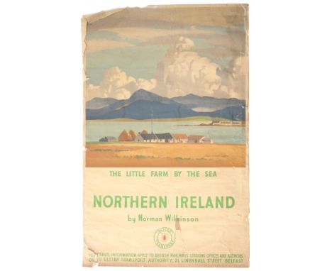 RAILWAY POSTERS. NORMAN WILKINSON, THE LITTLE FARM BY THE SEA NORTHERN IRELAND  for Ulster Transport, 100 x 52cm, printed by 