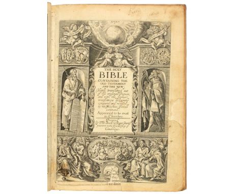 [KING CHARLES I PERIOD BIBLE] - THE HOLY BIBLE + BOOK OF COMMON PRAYER + GENEALOGIES + BOOKE OF PSALMESLondon, various printe