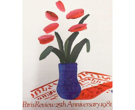 After David Hockney OM, CH, RA (b.1937) "Flower Study" Archive exhibition poster for the Paris Review 25th Anniversary,1981, 