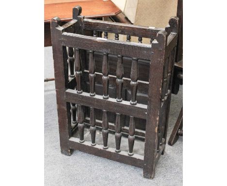 A Victorian Carved Oak Stick Stand, 45cm by 21cm by 66cm