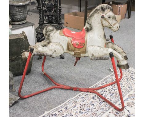 A MOBO 'Prairie King' Rocking Horse, circa 1960s by D. Sebel & Co., on srung stand, 90cm highProvenance: Dutton Manor, Lancas