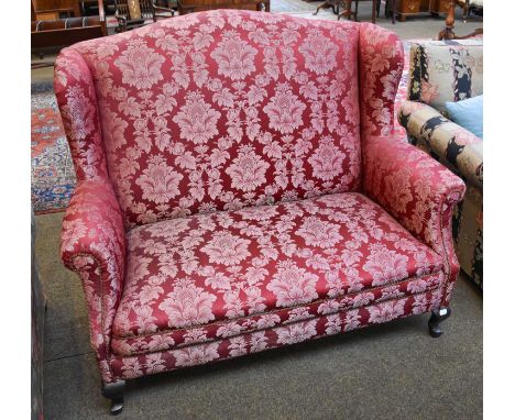 A 19th Century Mahogany Framed High Backed Two Seater Sofa, 133cm by 85cm by 105cmProvenance: Dutton Manor, Lancashire  Seat 