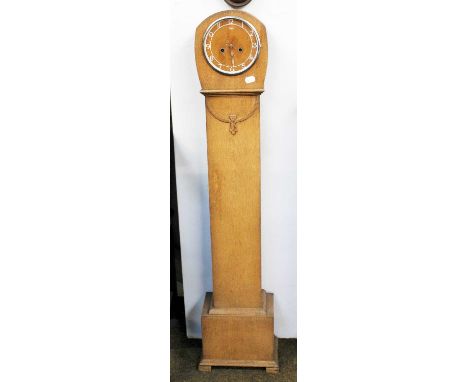 A 1920s Smiths Small Oak Longcase Clock, 132cm highProvenance: Dutton Manor, Lancashire