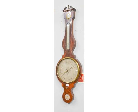 A Mahogany 10-Inch Dial Wheel Barometer, signed Dominic Bolongaro, Manchester, circa 1810