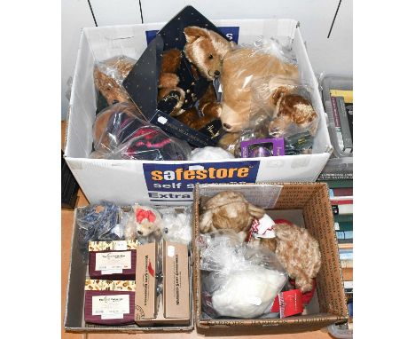 A Collection of Modern Teddy Bears, comprising four Steiff bears, including The Millennium Bear (boxed), Monday's Bear, Tuesd