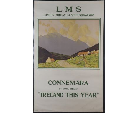 Paul Henry - 'L.M.S. London Midland &amp; Scottish Railway, Connemara, Ireland This Year' (Travel Poster), lithograph, publis