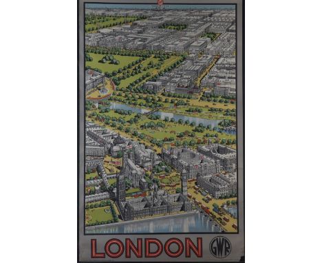 Ernest Coffin - 'London Paddington Station' (G.W.R. Railway Travel Poster), lithograph, published circa 1936, 101.5cm x 63cm.
