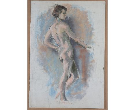 Greville Irwin - Female Nude Life Study, early 20th century pastel with chalk, 54cm x 38cm, together with twenty-one similar 