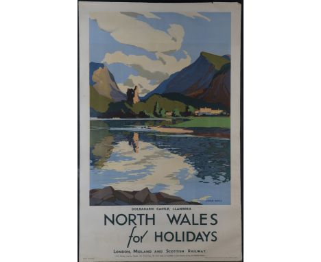 John Mace - 'North Wales for Holidays, Dolbadarn Castle, Llanberis' (L.M.S. Railway Travel Poster), lithograph, printed by Be