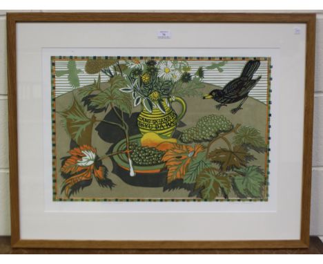 Richard Bawden - 'Stealing Grapes', colour lithograph, artist's proof, signed, titled and inscribed 'A.P' in pencil, 47cm x 6
