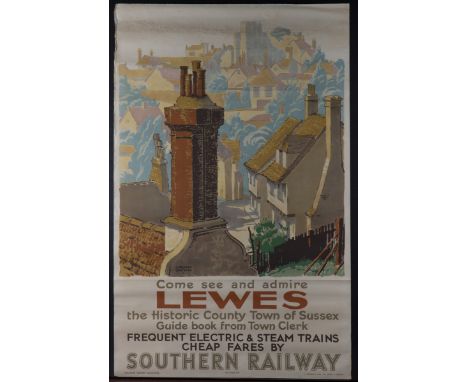 Gregory Brown - 'Come see and admire Lewes' (Southern Railway Travel Poster), lithograph, printed by Waterlow &amp; Son, circ