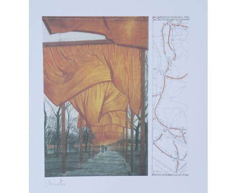 Christo - 'The Gates Project for Central Park, New York City', offset lithograph, signed in pencil, published by Kunstverlag 