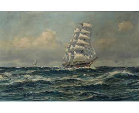 Claus Bergen1885 Stuttgart - 1964 Lenggries"Aus der Zeit der Segelschiffe"R. u. signiert. Rücks. auf dem Keilrahmen bezeichne