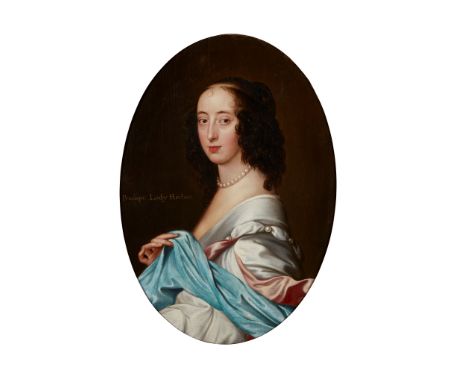 Oil on canvas, oval (Dimensions: 78cm x 54cm (30.75in x 21.25in))  Note: Penelope, nee Naunton, married first husband Paul Ba