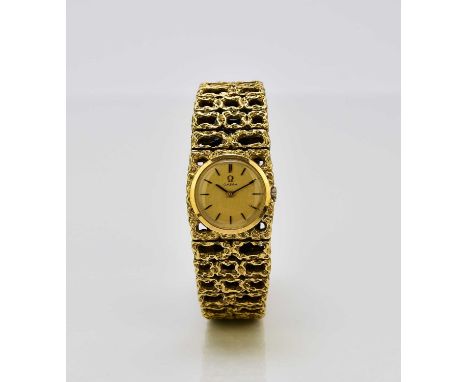 Omega: A lady's 18ct gold bracelet watchReference: 7131GY / 969620Date: Circa 1966Movement: Cal.620 17-jewel, manualDial: Bru