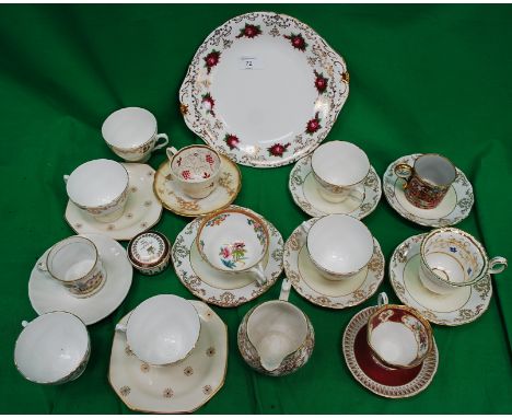 A group lot of various cups and saucers along with other items (25 in total) including Royal Vale and Paragon cups and saucer