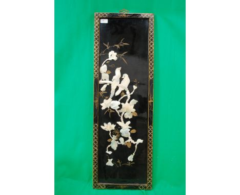 A Japanese Shibayama panel work depicting birds on a blossom tree (mother of pearl style)

Cost to post within the uk is £15.