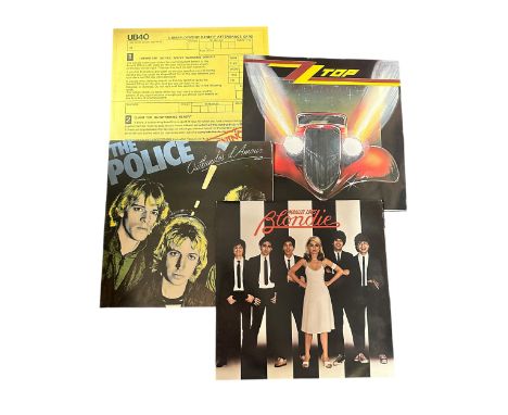 1980s vinyl LPs with UB40, Blondie, Elvis Costello, ZZ Top, Sade, etc., plus and 12 inch singles including Robert Plant , Tal