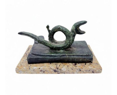 After Rufino Tamayo (Mexican, 1899-1991), Snake, Bronze limited edition sculpture, Signed and numbered 9/30, On marble base, 
