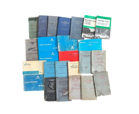 1940s onwards Rootes Group Owners Handbooks, generally excellent to good, with Humber Hawk Mk. III &amp; IV, Super Snipe, Hil