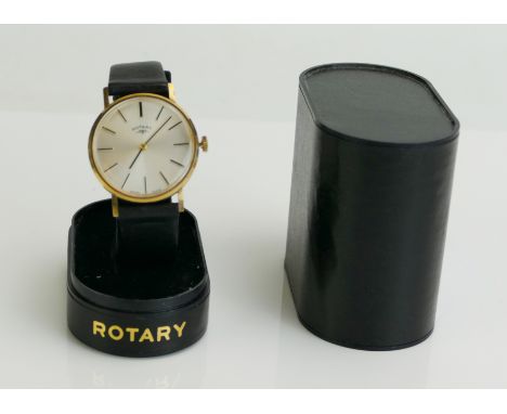 A ROTARY 9ct Gold Gent's Presentation Wristwatch, back weighs 8.83g nett gold. Not running.
