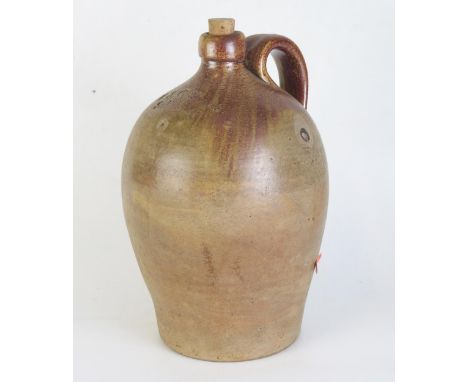 A salt glaze flagon, impressed R &amp; G Short Salisbury, 31cm high.
