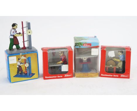 Wilesco Tinplate Handwerker Serie including M49 Band Sawyer, M53 circular saw, M74 Shears Grinder and M75 Press Operator - al