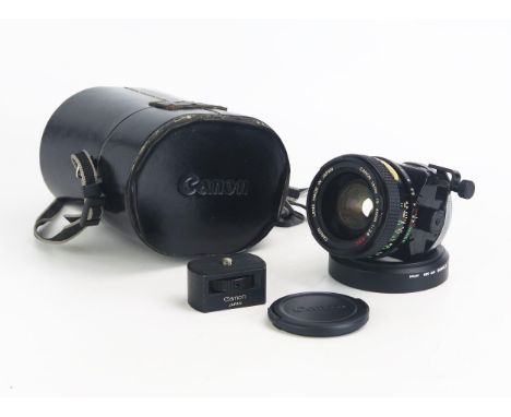 Canon TS 35mm f/2.8 SSC Camera Lens serial no. 18517 with BW-58B hood, tripod support and case