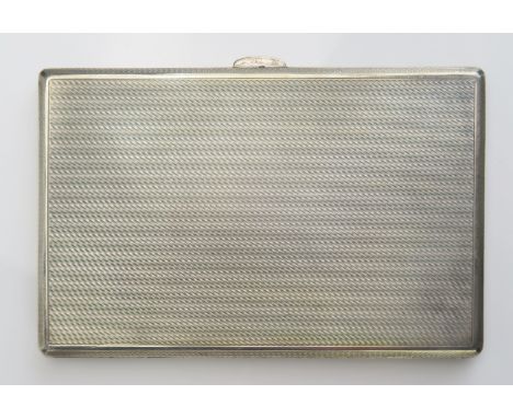 A George V silver cigarette case, maker Joshua Horton &amp; Son, Birmingham, 1935, initialled, with engine turned decoration,