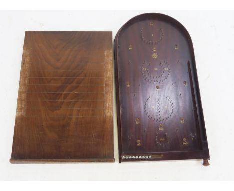 A Past Times wooden bagatelle board, of traditional design, together with a shove-ha'penny board.