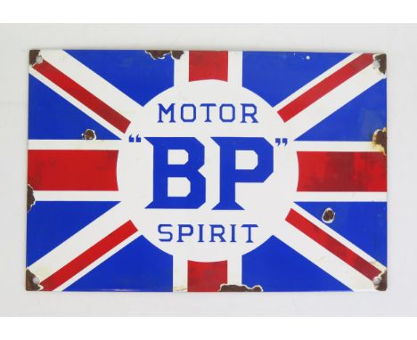 A reproduction enamel advertising sign ' BP Motor Spirit', 20 x 30cm