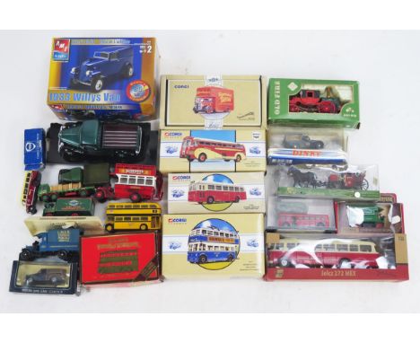 Collection of Boxed and Loose Diecast including Corgi, Matchbox, Brumm, Dinky, etc. together with Ertl AMT 1933 Willys Van 1: