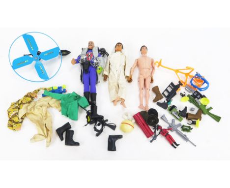 Action Man Figures and Accessories together with GI Joe propeller back pack