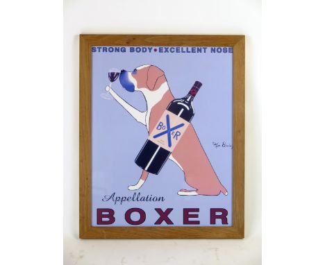 After Ken Bailey (American) 'Boxer, Merlot 2001' polychrome lithograph, F &amp; G, 70 x 54cm.