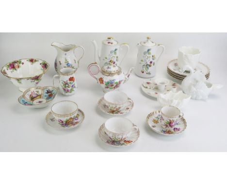 A collection of Royal Worcester and German porcelain tea wares, etc
