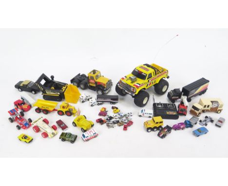 Collection of Toy Cars, Trucks, etc. including Matchbox, Buddy L, Tonka, Radio Shack Remote Controlled Pick-Up, etc.
