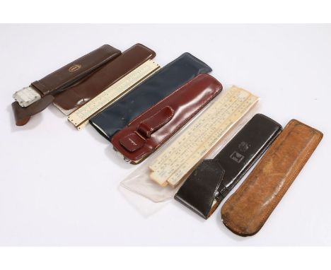 Slide rules, to include Pickett, Readymix Advertising example, Aristo, Esso, Blundell, Nestler, etc, (8)