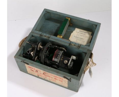 World War II Air Ministry Astro Compass MkII, numbered 6A/1174 4P, in original blue painted pine box
