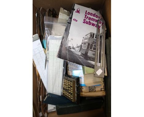 Collection of items, to include slide rules, steel rules, thermometer, etc, (qty)