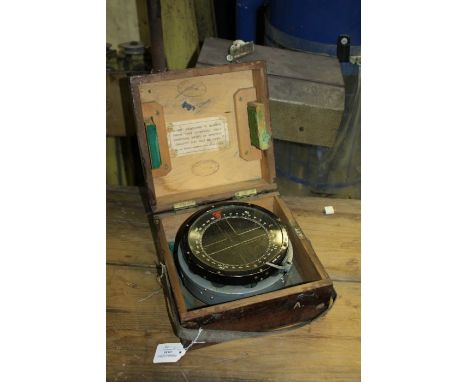 World War II Air Ministry issued Type P4A compass, No.43687T T., complete with fitted box and stamped&nbsp;for 1935, 1937, 19