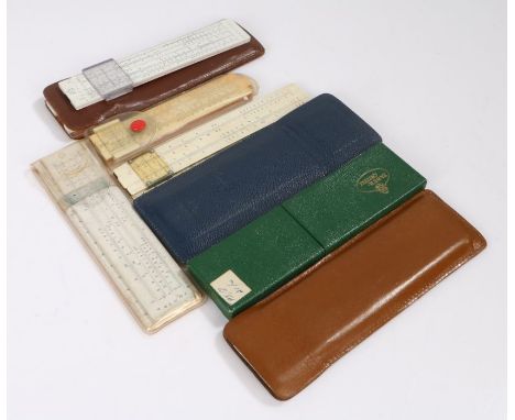 Collection of slide rules, to include Kugelfischer, Blundell, Castell, Faber Castell, Helix and Aristo, etc, (8)