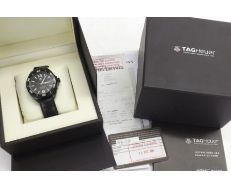 Tag Heuer Formula 1 Calibre 5 automatic gentleman's wristwatch, ref. WAZ2115, no. WER7327, black titanium carbide coated stee