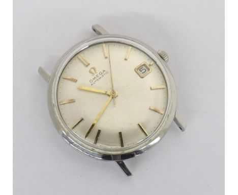 Omega automatic stainless steel gentleman's wristwatch, circa 1964, ref. 162.003, silvered dial with gilt baton markers, swee