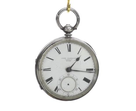 John Forrest silver fusee lever pocket watch, Chester 1890, the movement signed E.C. London, Chronometer Maker to the Admiral