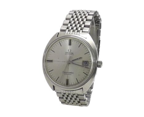 Omega Seamaster Cosmic automatic stainless steel gentleman's bracelet watch, circular silvered dial with baton markers, sweep