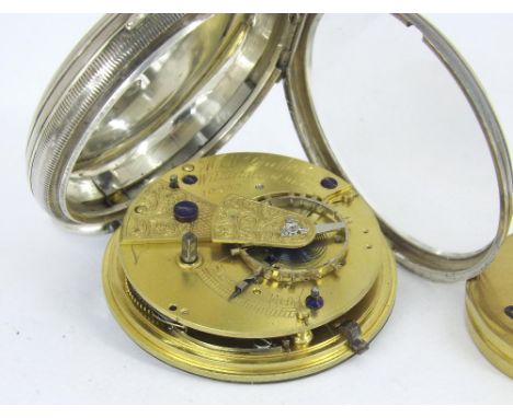 Silver fusee lever pocket watch, London 1873, signed M & W Guthriel, Willington Quay, no. 40243, with compensated balance and