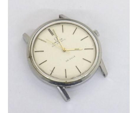 Omega De Ville automatic stainless steel gentleman's wristwatch, circa 1966, ref. 165007, silvered dial with baton markers an